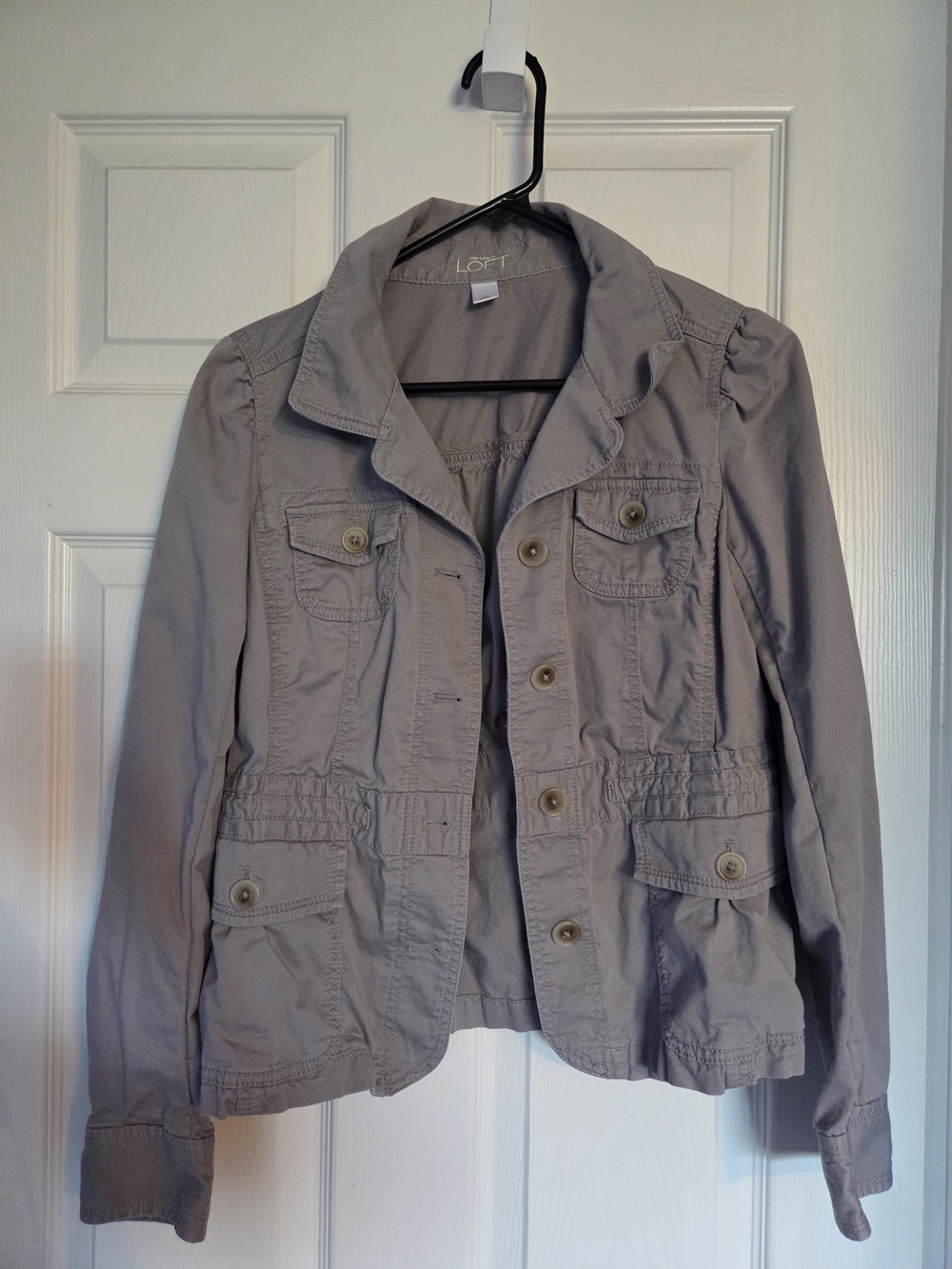 LOFT Lavender Utility Jacket with Button Front Detail